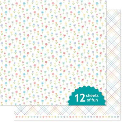 Lawn Fawn Designpapier Bitsy Blooms - Pansy